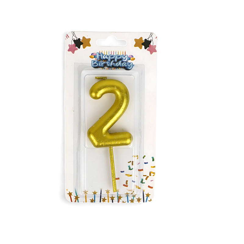Gold Number 2 Birthday Candle – Perfect for Celebrating a Second Birthday!