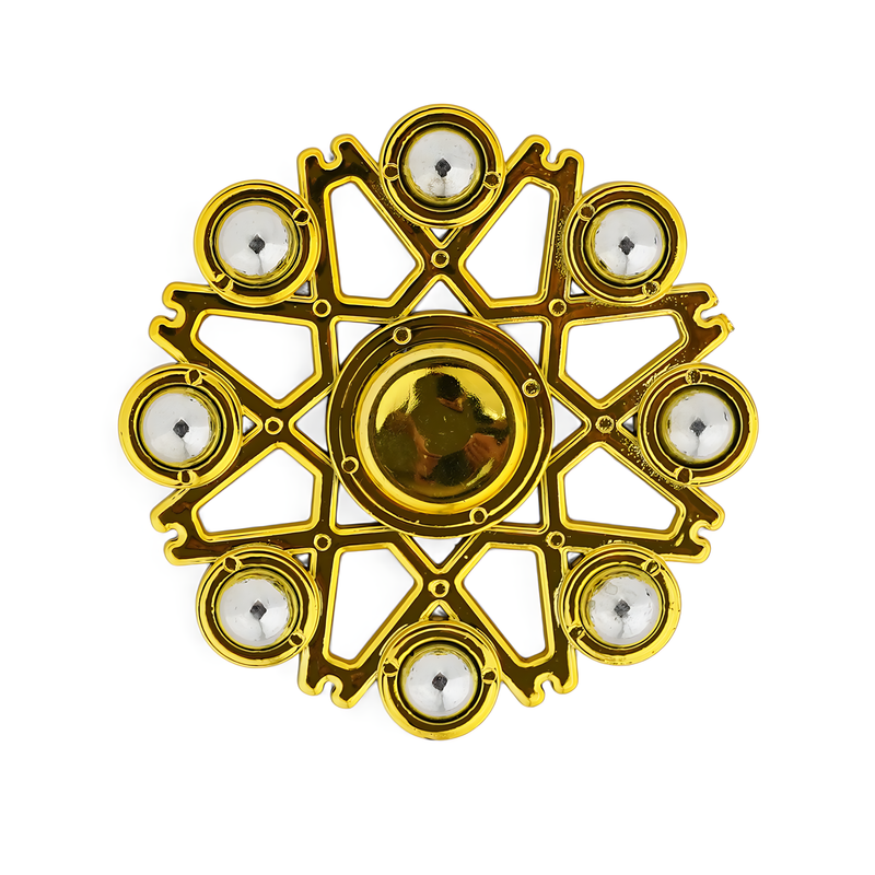 Golden Geometric Fidget Spinner - Eye-Catching Design with Smooth Spinning Action