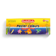Goldfish Poster Colours Set with 12 vibrant colors in 30ml bottles, ideal for students and artists for creating bold artwork.

