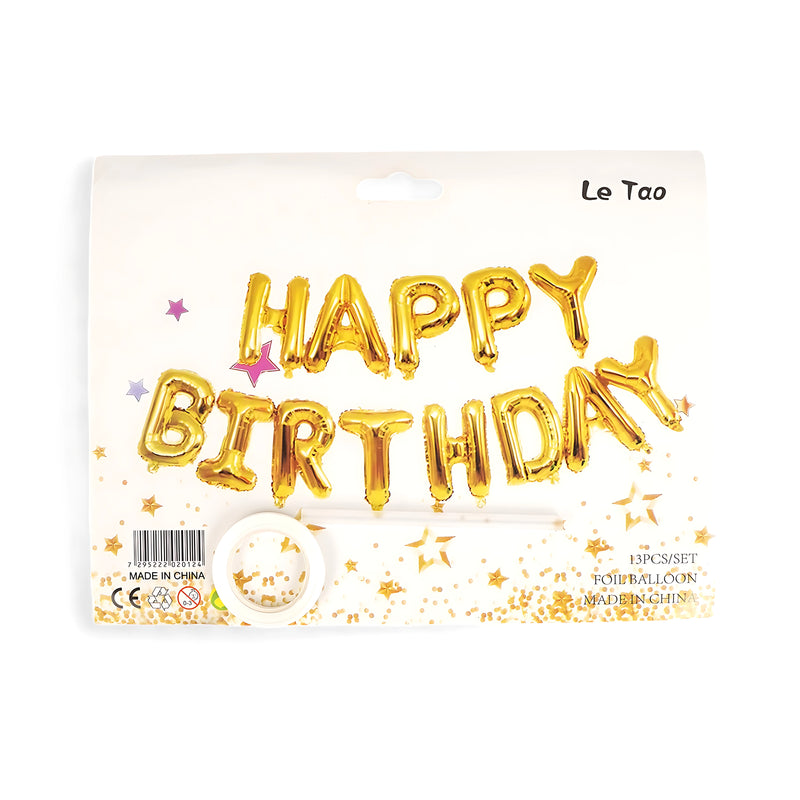 "HAPPY BIRTHDAY" Gold Foil Balloon Set – Perfect for Birthday Celebrations