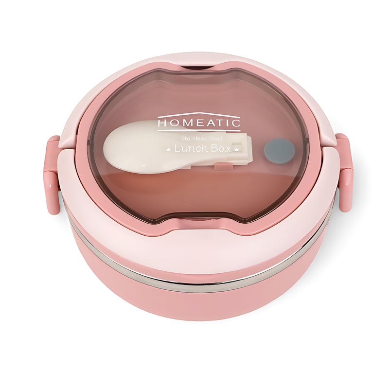 HOMEATIC Stainless Steel Lunch Box – Stylish and Portable Insulated Container for School, Office, and Travel Meals