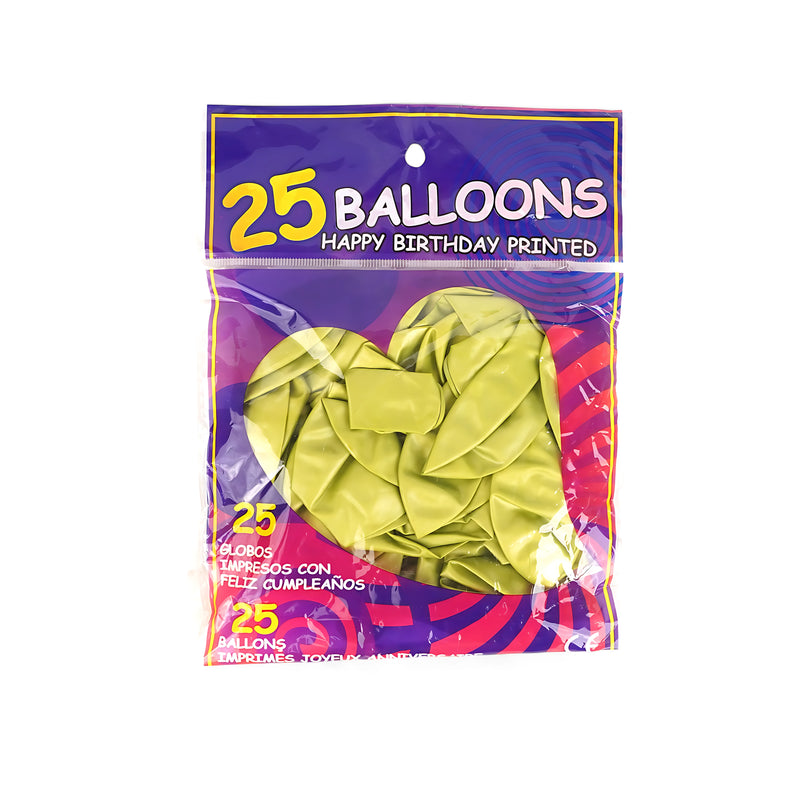 "Happy Birthday" Printed Latex Balloons – Festive Birthday Party Balloons (Pack of 25)