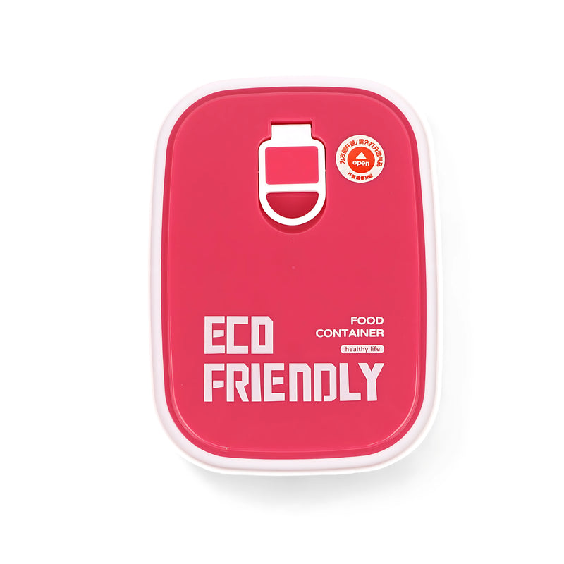 Homeatic Eco-Friendly Food Container featuring a vibrant pink design, perfect for storing meals and promoting sustainability.

 pic front