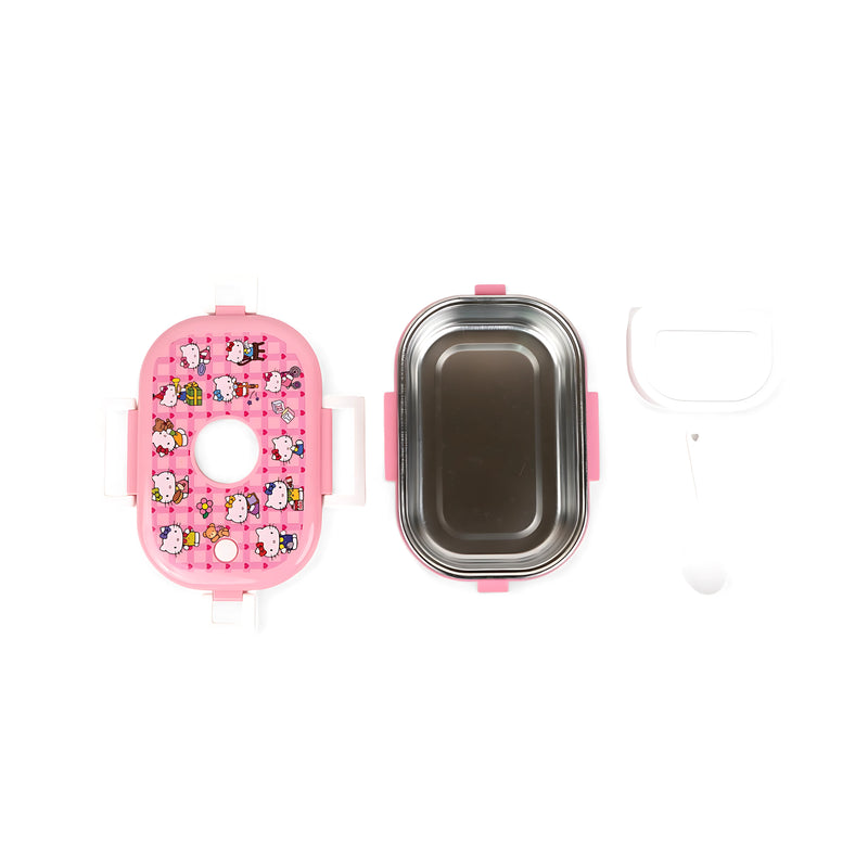 Homeatic Hello Kitty Stainless Steel Lunch Box featuring a colorful design, perfect for kids to carry meals while enjoying their favorite character.

