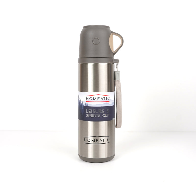 Homeatic Leisure & Sports Cup – Premium Insulated Stainless Steel Flask (Blue, Silver, Golden Variants)