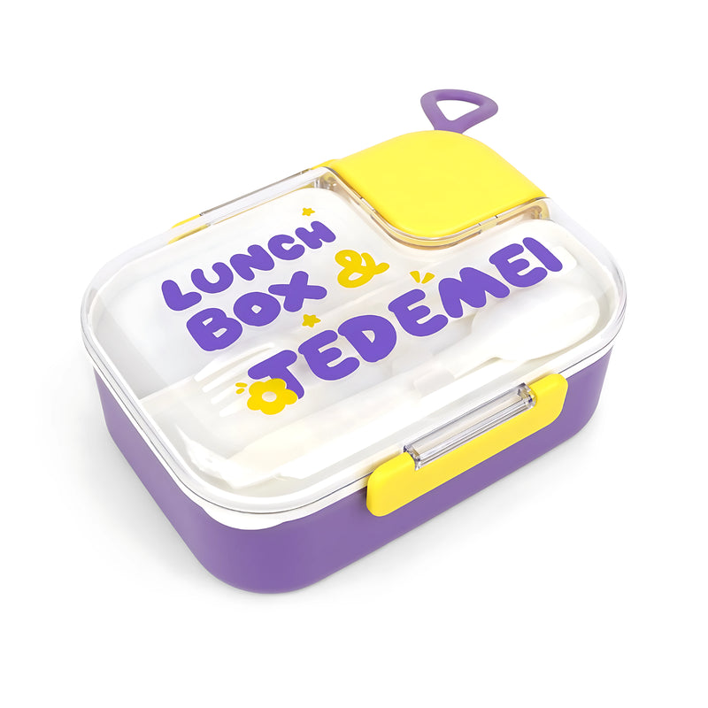 Homeatic Stainless Steel Lunch Box featuring a modern design with included utensils, perfect for packing meals and snacks while promoting healthy eating.

