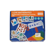 'I Love Mathematics' early math learning kit featuring counting sticks and number flashcards for children aged 3+, designed to teach counting, addition, and number recognition.