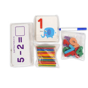 'I Love Mathematics' early math learning kit featuring counting sticks and number flashcards for children aged 3+, designed to teach counting, addition, and number recognition.