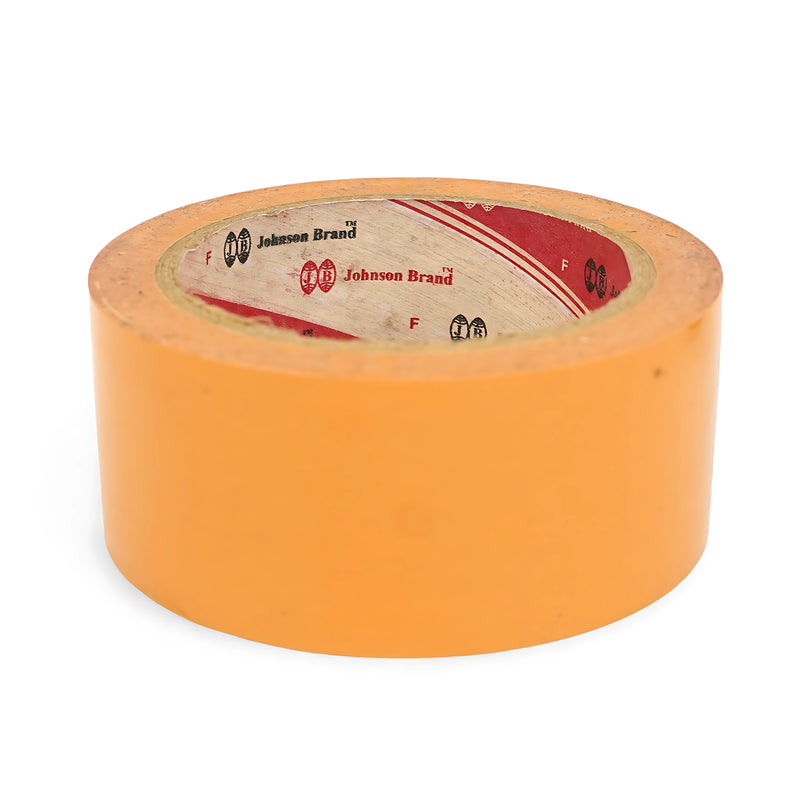 Johnson Brand orange packaging tape roll with strong adhesion, ideal for secure packaging, shipping, and storage.

Small