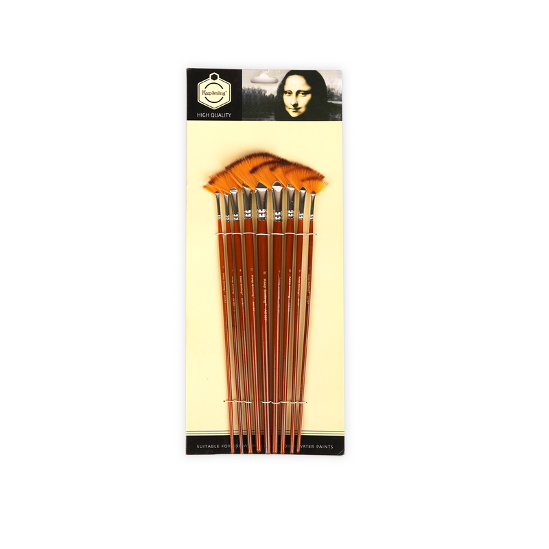 Keep Smiling Artist Brush Set - 9 Pcs for Water, Oil & Acrylic Painting
