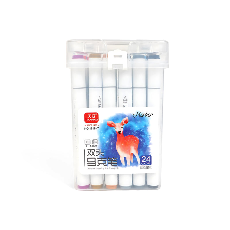 Tianhao & Keep Smiling Dual Tip Alcohol-Based Marker Sets - Available in 24, 36, 48, 60, and 80 Color Variants