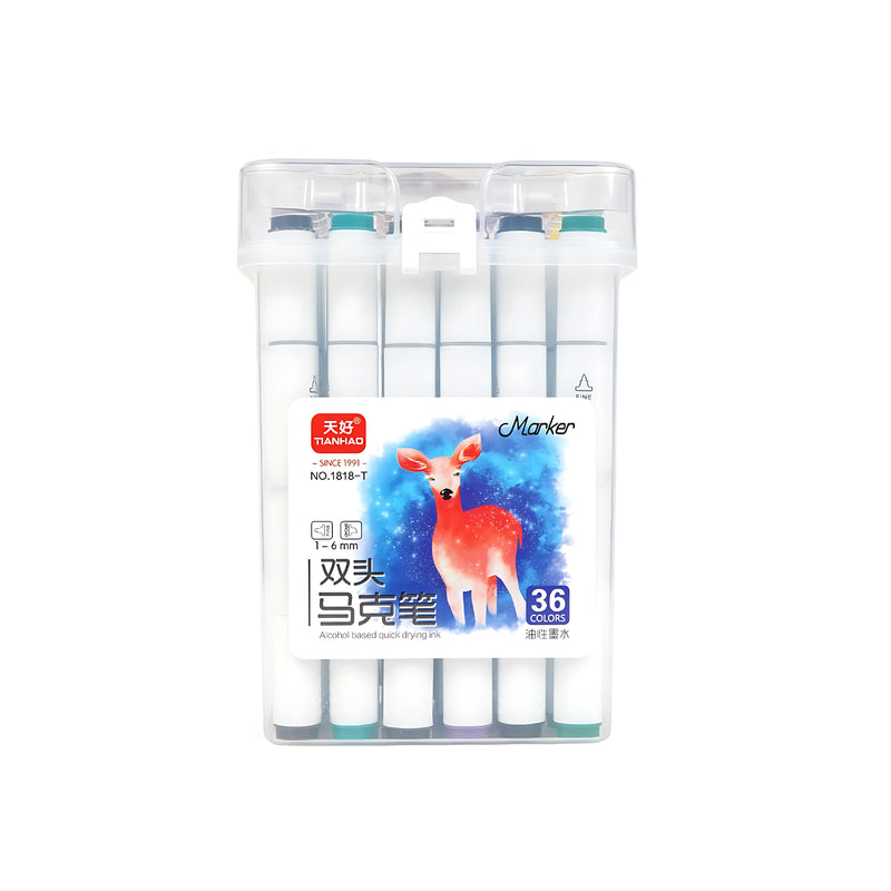 Tianhao & Keep Smiling Dual Tip Alcohol-Based Marker Sets - Available in 24, 36, 48, 60, and 80 Color Variants