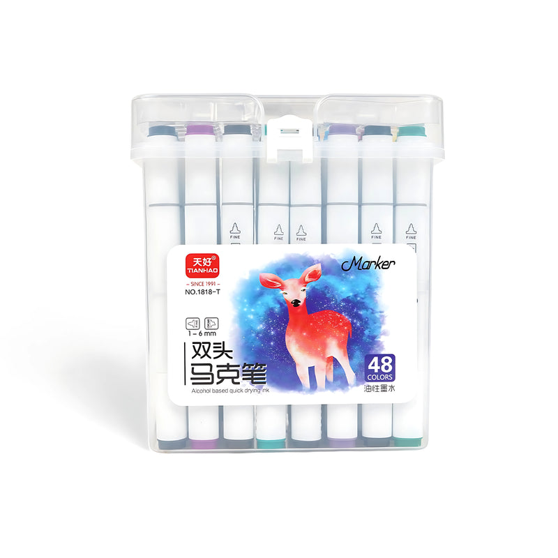 Tianhao & Keep Smiling Dual Tip Alcohol-Based Marker Sets - Available in 24, 36, 48, 60, and 80 Color Variants