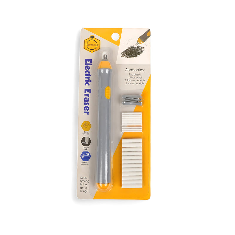Keep Smiling Electric Eraser – battery-operated precision eraser with multiple eraser refills, ideal for artists and students.






