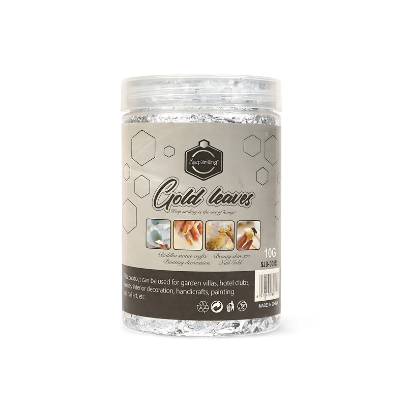 Keep Smiling Gold & Silver Leaves - 10g for Crafts, Decoration & Beauty Care