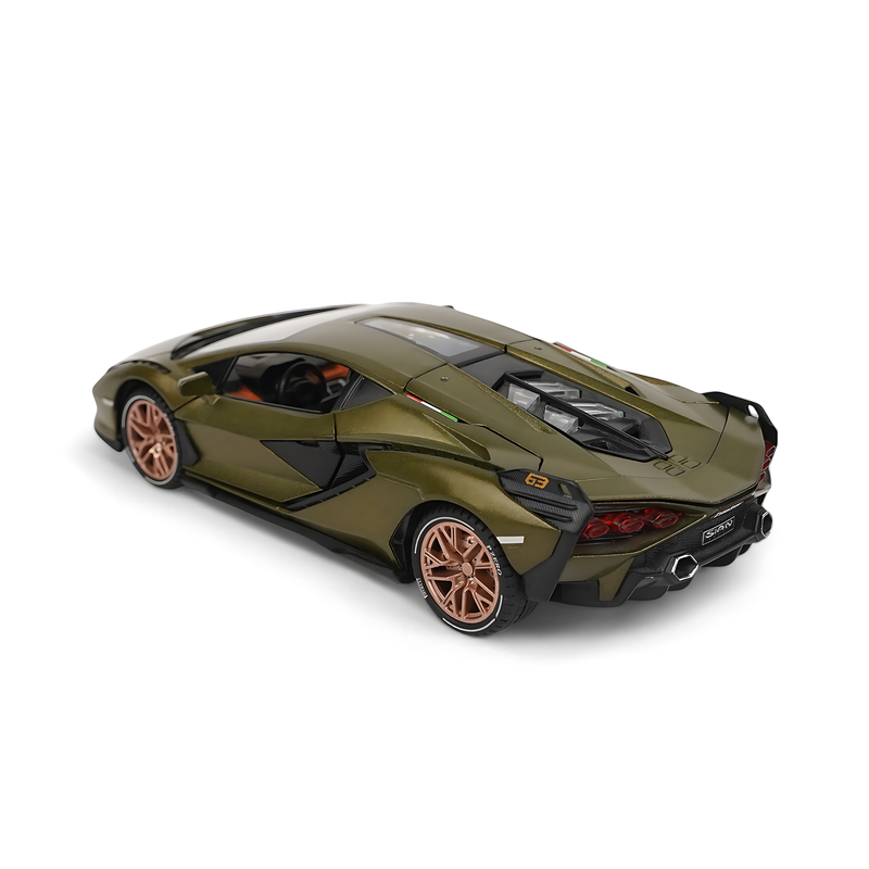 Luxury Lamborghini Diecast Model Car - Olive Green with Scissor Doors