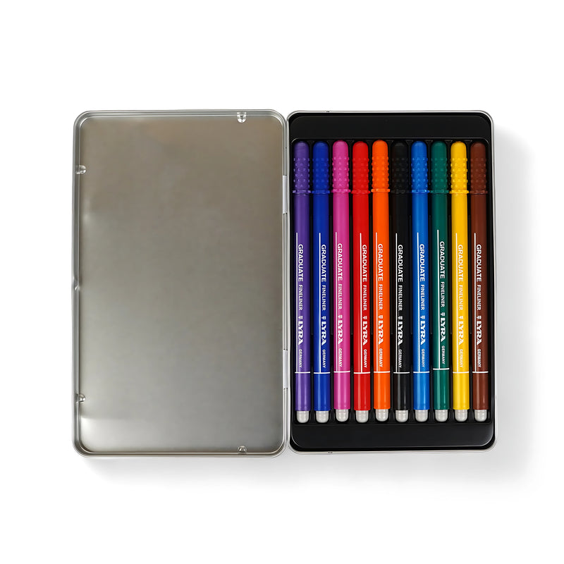 Lyra Graduate Fineliner Set - Available in 10 and 20 Colors, 0.5mm Tip
