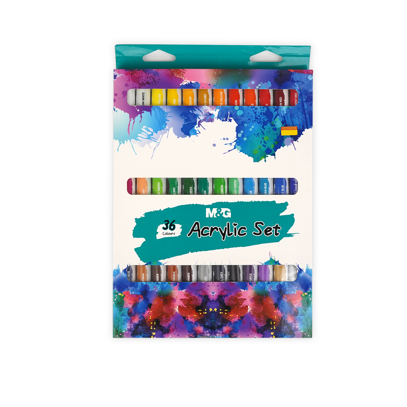 M&G Acrylic Paint Set - 36 Colours - 12ml Colour Tubes