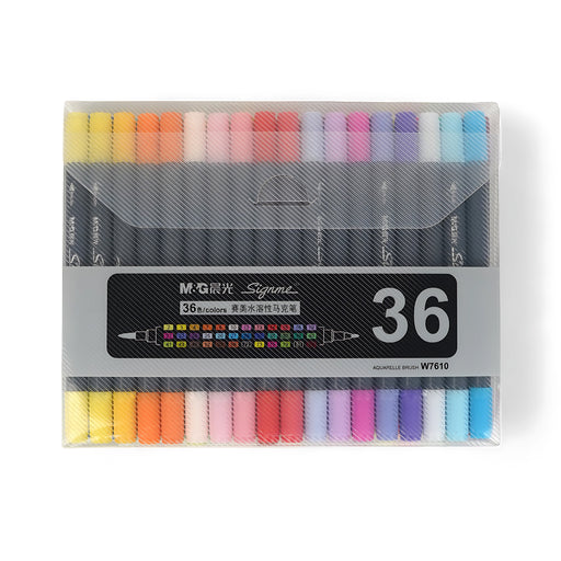 M&G Sign Pen Brush Markers - Set of 36 colors perfect for artistic expression and creative projects.