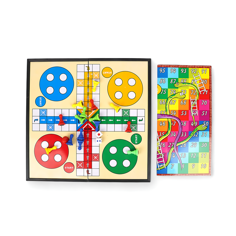 Magnetic Ludo - 3 in 1 Game: Ludo, Snacks & Ladders, Tic-Tac-Toe