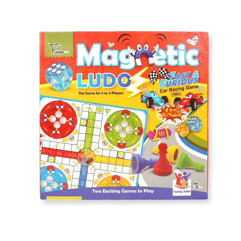 Magnetic Ludo and Fast & Furious Car Racing Game - 2 in 1 Fun for Family and Friends