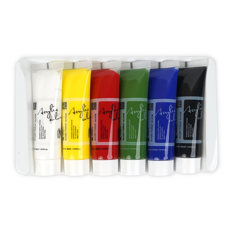 Marie’s Acrylic Colour Paint - 6 colour pieces - 30ml tubes