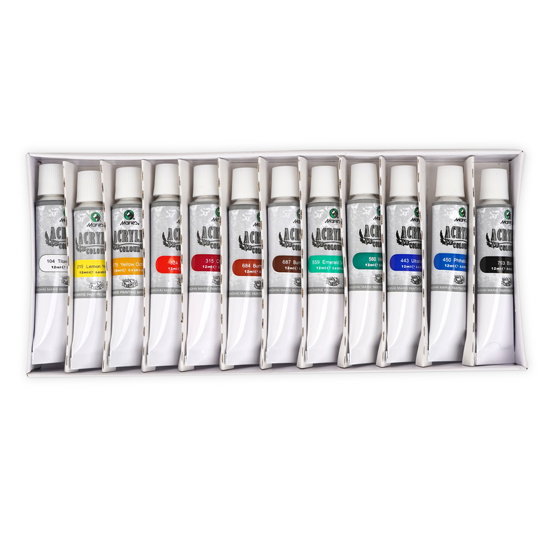 Marie’s Acrylic Colours – 12 pieces - 12ml Set