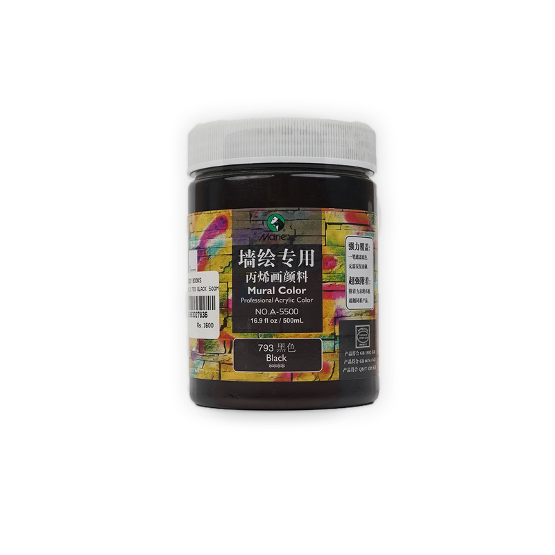 Marie’s Mural Color - Professional Acrylic Paint Set (Gold and Black, 500 mL Each)