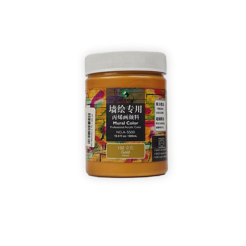 Marie’s Mural Color - Professional Acrylic Paint Set (Gold and Black, 500 mL Each)