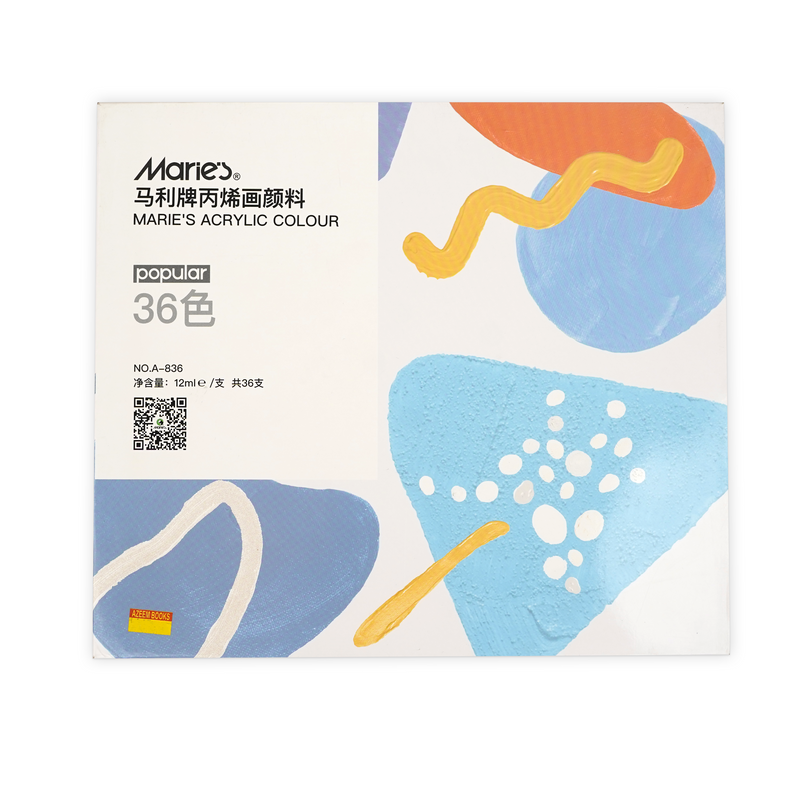 Marie's Acrylic Colors - 36 / 24 / 12 Pieces - 12ml Pack | Vibrant & High-Quality Paint Set