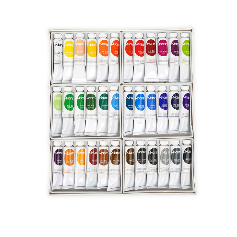 Marie's Acrylic Colors - 36 / 24 / 12 Pieces - 12ml Pack | Vibrant & High-Quality Paint Set