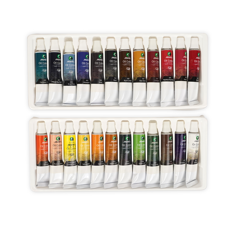 Marie's Oil Colors - 24 Pieces Color Tubes - 12 ml Tubes | Professional Artist Quality Paint Set