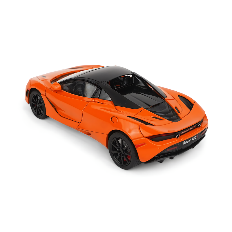 McLaren Supercar Diecast Model - Striking Orange McLaren with Gullwing Doors and Detailed Interior