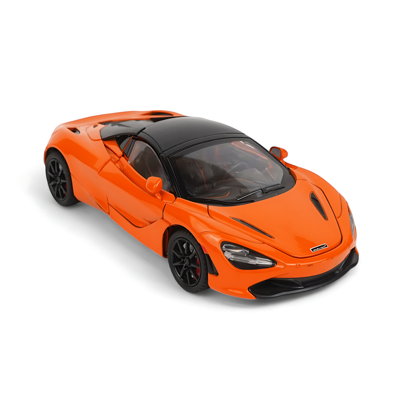 McLaren Supercar Diecast Model - Striking Orange McLaren with Gullwing Doors and Detailed Interior