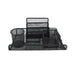 Metal mesh desk organizer set with letter tray, pen holders, and vertical file organizer, ideal for organizing office supplies.

