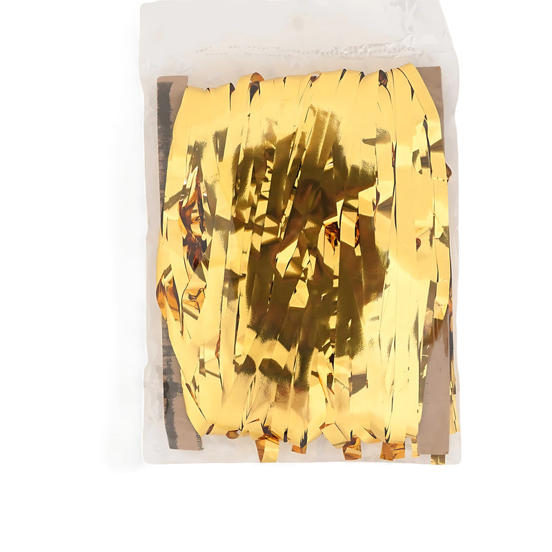 Metallic Foil Fringe Curtain – Party Backdrop Decoration (Available in Red, Silver, Gold, and Black)