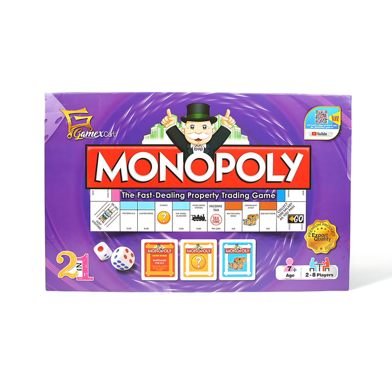 Monopoly 2-in-1 Fast-Dealing Property Trading Game – Classic Fun for Families and Friends 23