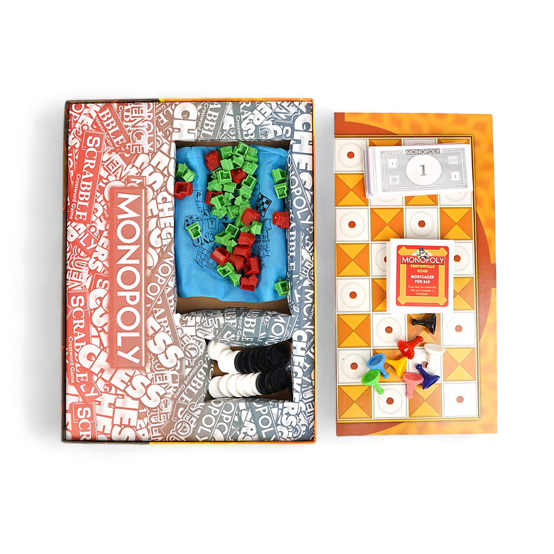 Monopoly and Checkers 2-in-1 Game Set – Ultimate Family Fun and Strategy Combo