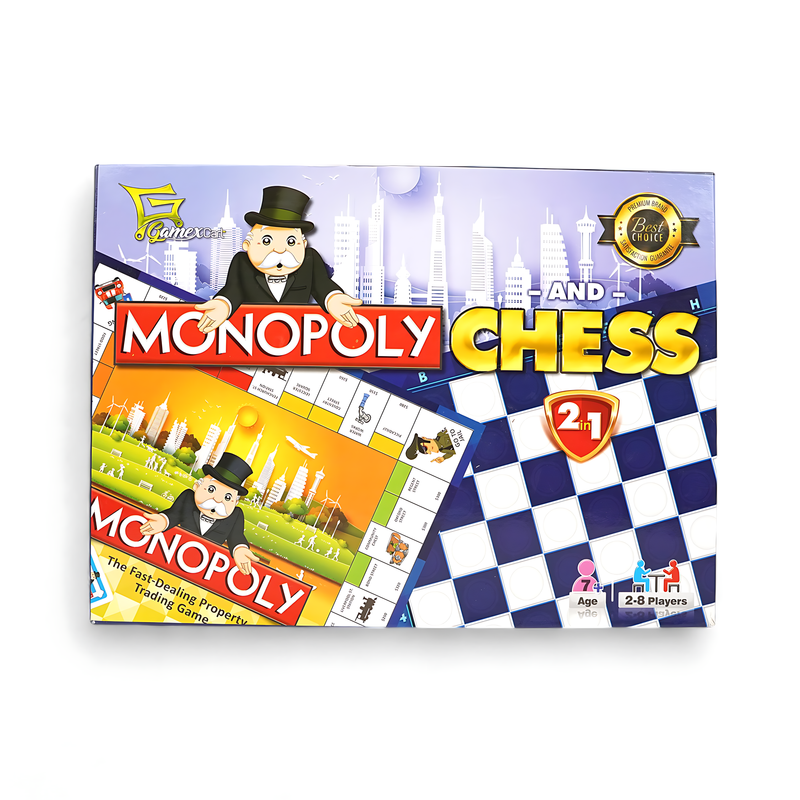 Monopoly and Chess 2-in-1 Board Game - Ultimate Strategy and Fun for All