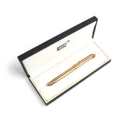 Montblanc Ballpoint Pen in a polished gold finish, presented in a luxury Montblanc gift box with a soft interior, perfect for gifting and professional use.


