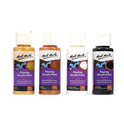 Mont Marte Pouring Acrylic Paint Set - Celestial, featuring four 60ml bottles of premium acrylic paint ideal for fluid art techniques.

