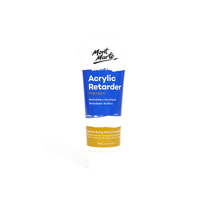 Tube of Mont Marte Premium Acrylic Retarder, 75ml, for slowing the drying time and enhancing blending in acrylic painting.

