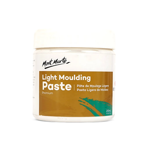 Jar of Mont Marte Premium Light Moulding Paste, 250ml, for adding lightweight texture and dimension to art projects.

