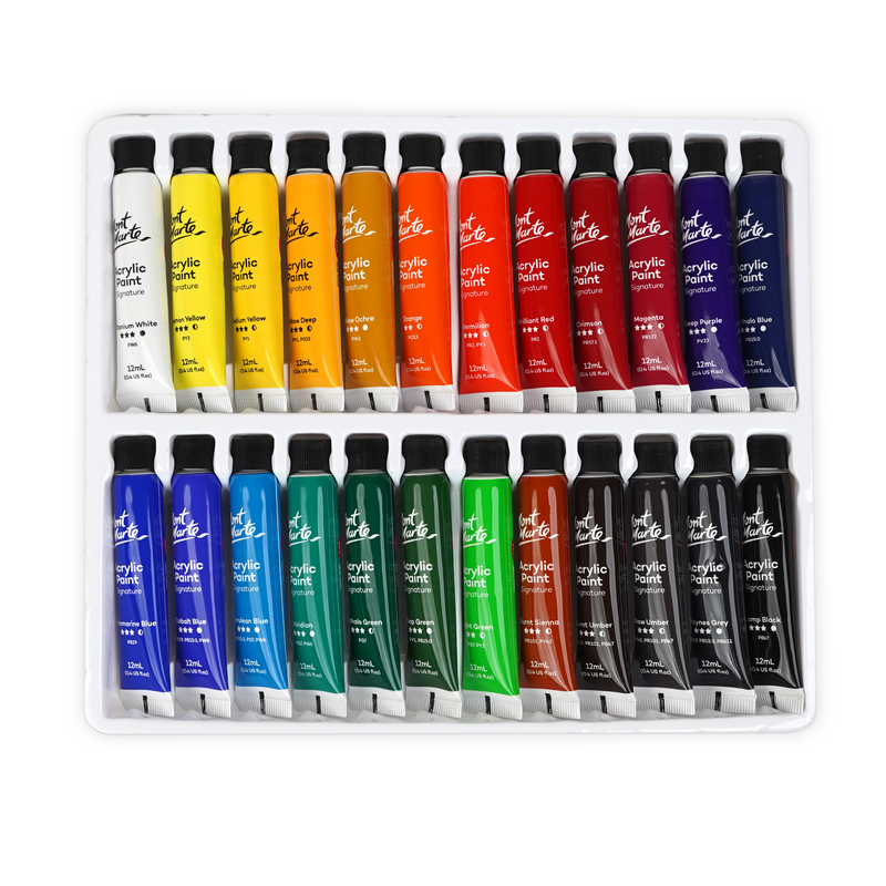 Mont Marte Signature Acrylic Paint Set - 24 Pieces - 12ml