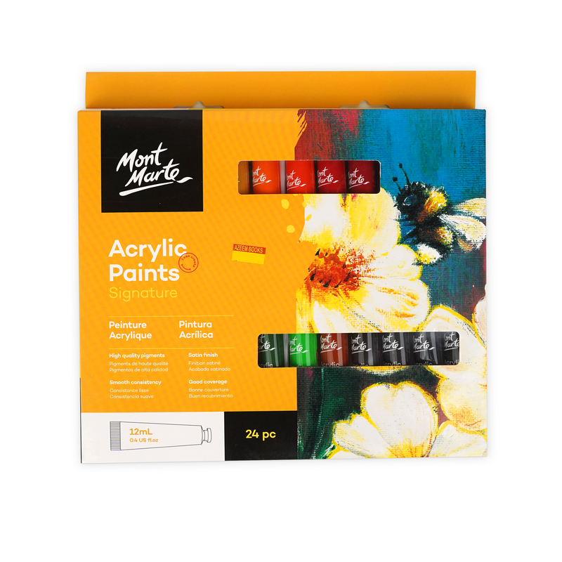 Mont Marte Signature Acrylic Paint Set - 24 Pieces - 12ml