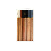 Mont Marte Signature Coloured Charcoal Pencils Set - 12 Earthy Colors, ideal for adding texture and depth to colorful artwork.

