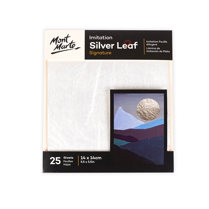 Mont Marte Copper & Silver Leaf Signature Sheets (25 Sheets, 14 x 14 cm / 5.5 x 5.5 in)