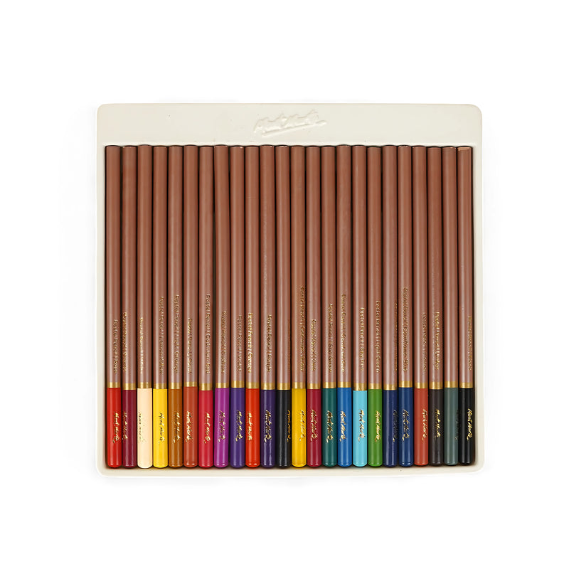 Mont Marte Signature Pastel Pencils Set - Available in 24 Colors, blendable pastel pencils for detailed artwork and smooth gradients.


