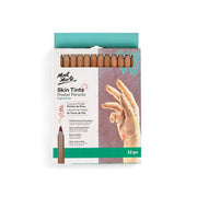 Mont Marte Signature Skin Tints Pastel Pencils Set - 12 skin tone colors, ideal for realistic portraits and lifelike shading.

