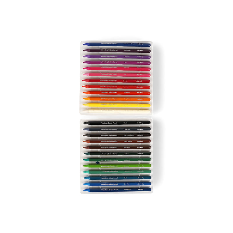 Mont Marte Woodless Colour Pencils Set - 24 Premium Colors, eco-friendly and versatile pencils for vibrant artwork.

